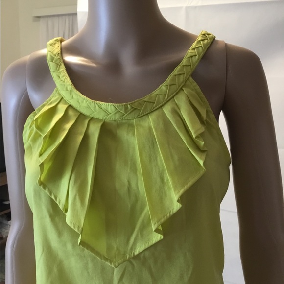 NWT Banana Republic Yellow Ruffled Halter Tank Top S - Picture 2 of 5